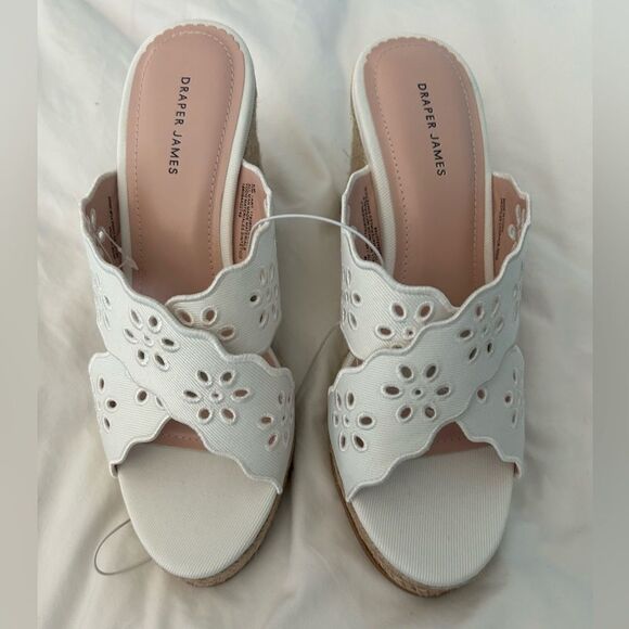 Draper James Women’s Wedge Emily, White, size 9, NWT - Picture 1 of 10